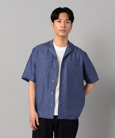 フレンチリネン オープンアロハシャツ