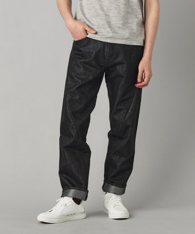 ラメ糸デニム エンジニアードパンツ