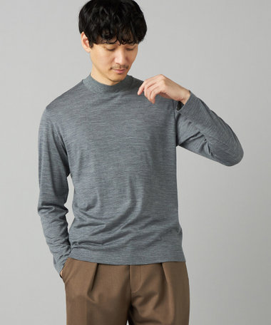 ウール天竺 モックネックTシャツ