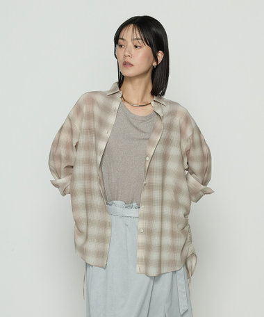 シアーボイルチェック ドロストシアーシャツ