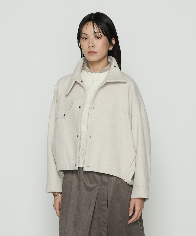 やわらかメルトン スタンドカラーブルゾン