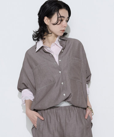 オトナシャンブレー たっぷりシャツ