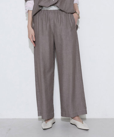オトナシャンブレー タックワイドパンツ
