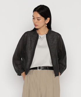 Gabardine K.T ☆リネン100%ブルゾンジャケットフリーサイズ日本製