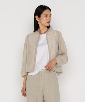 Gabardine K.T ☆リネン100%ブルゾンジャケットフリーサイズ日本製