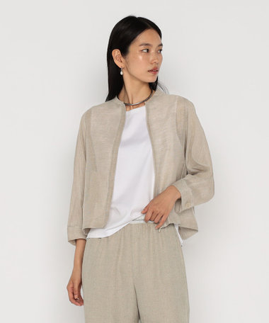 綿麻カラミ 麻メッシュブルゾン