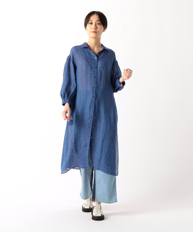 リネン・ルポワン染シャンブレー リネンロングシャツ（72-07HG04-204）｜Gabardine K.T（ギャバジンK.T）｜Gabardine  K.T（ギャバジンK.T）｜WOMEN（ウィメン）｜公式通販｜ファイブフォックス オンラインストア（FIVE FOXes ONLINE STORE）