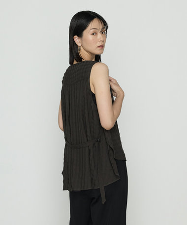 チェック柄カラミ ジレ