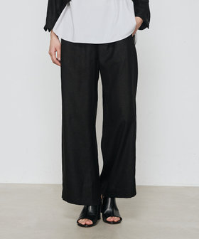 麻調合繊 ワイドパンツ