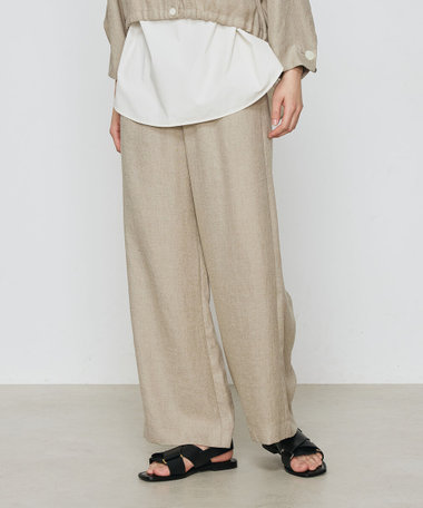 麻調合繊 ワイドパンツ