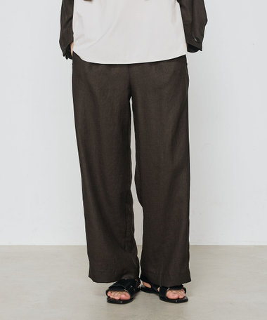 麻調合繊 ワイドパンツ