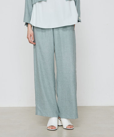 麻調合繊 ワイドパンツ