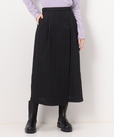 ふくれ千鳥ジャカード 巻き風バルーンスカート（72-16FE05-203