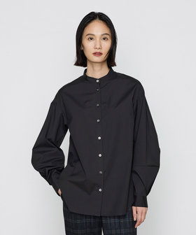 コットンポリブロード タックボリューム袖のブラウス（72-20BI04-204