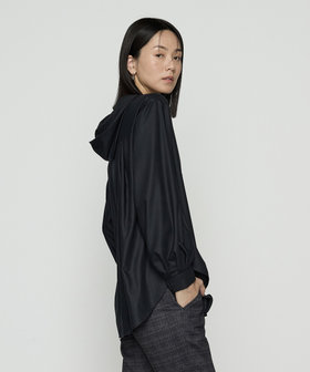 マイクロスパン フード付きブラウス