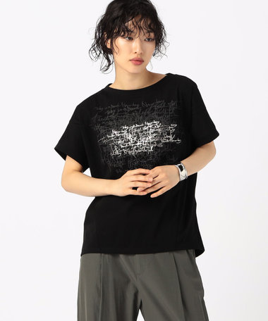 プレーティング天竺 ロゴプリントTシャツ