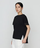 プレーティング天竺 袖シアーTシャツ