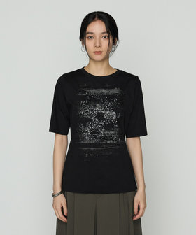 Gabardine K.T プレーティング天竺 手書きプリントTシャツ 極美品 Gabardine K.T プレーティング天竺 手書きプリントTシャツ 極美