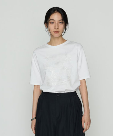 プレーティング天竺 星柄Tシャツ