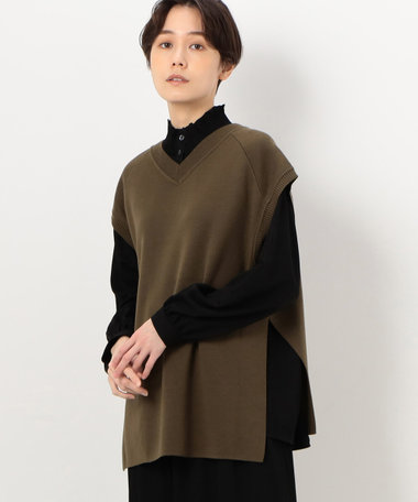 【前後2WAY】バルキーアクリルウール ニットベスト