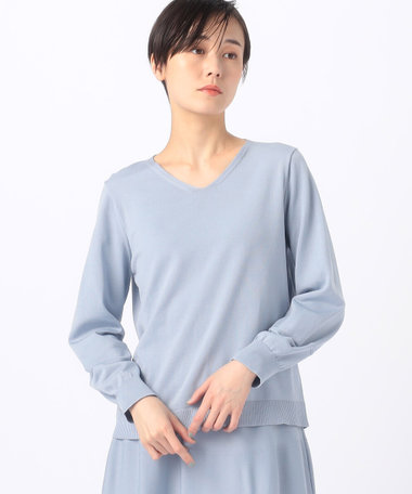 【セットアップ対応／前後2WAY／ツインニット】ブライトストレッチヤーン ベスト付セーター