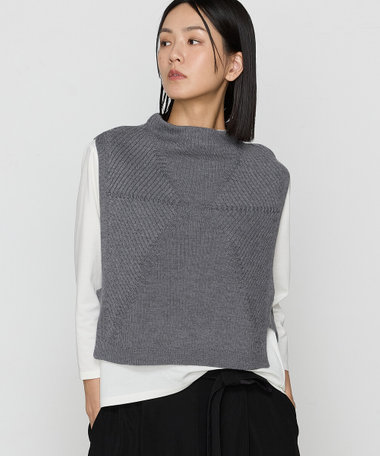 ダイヤ柄 ニットベスト