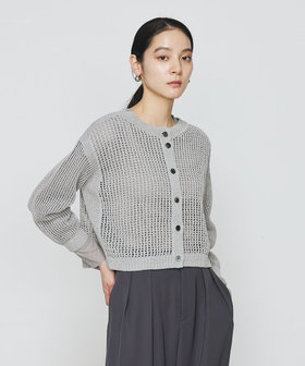 和紙×peフリーゼヤーン スクエアメッシュ2WAYカーディガン