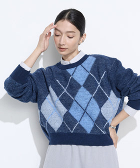 ジャカード アーガイルニットセーター