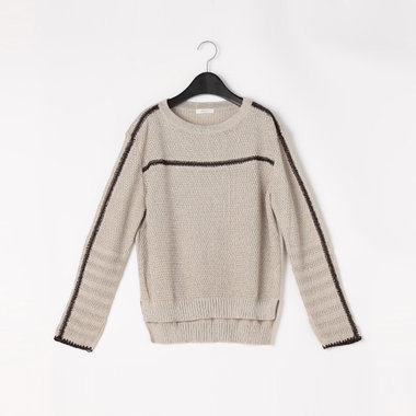フレンチリネン ブランケット刺繍入りセーター