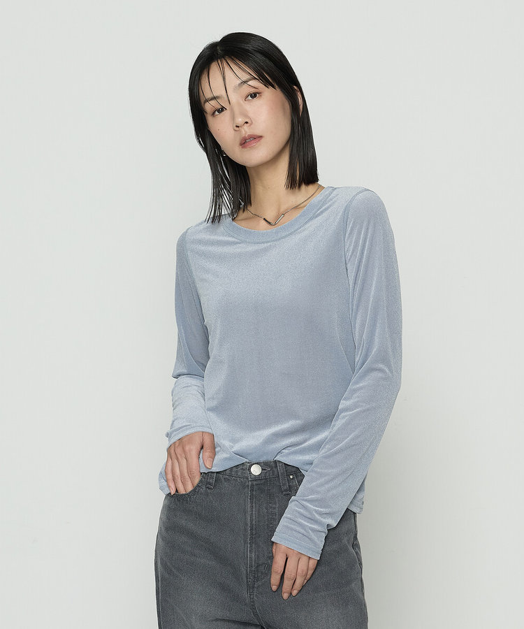 〔 TALLサイズ 〕 シアーベロア ラウンドネックプルオーバー