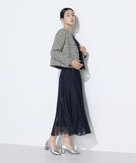 TALLサイズ 〕 セレモニーツイード ノーカラージャケット（76-02JO02