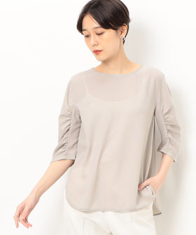 TALLサイズ 〕 トリアセバックサテンジョーゼット ラッフル