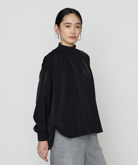 【美品】PUPULA ププラ タックギャザースリーブプルオーバー サイズ38 大きいサイズ レディース 裾タックティアードスリーブプル