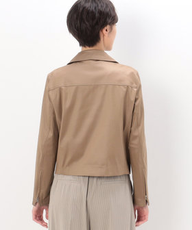 TALLサイズ 〕 ポンチフェイクレザーエンボス ライダース