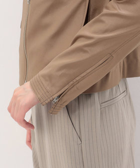 TALLサイズ 〕 ポンチフェイクレザーエンボス ライダースジャケット