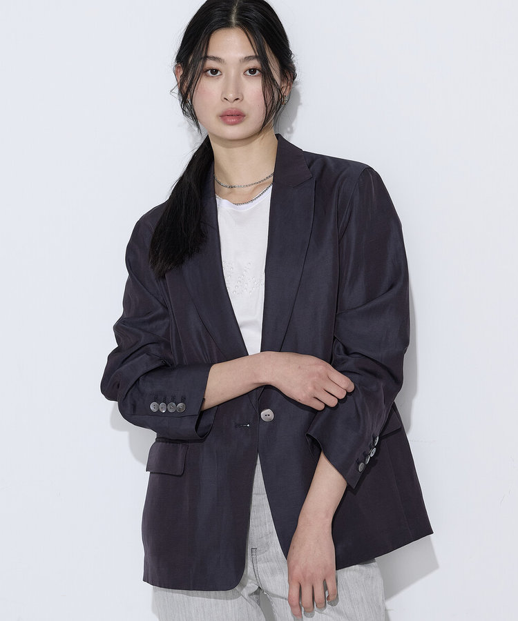 〔 TALLサイズ 〕 キュプラリネン ピークドラペルジャケット