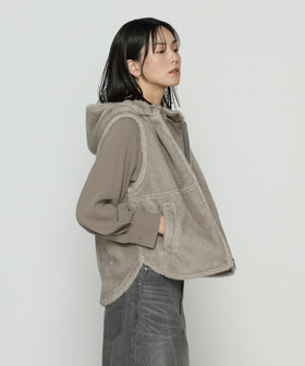 TALLサイズ 〕 エコファー リバーシブルジレ（76-09VM07-205）｜K.T