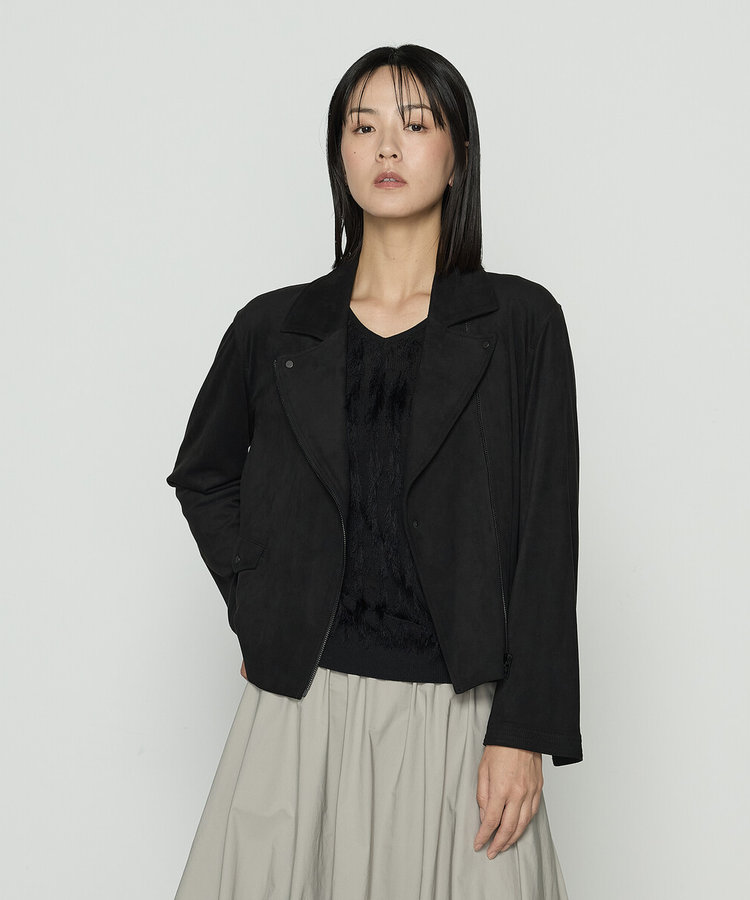 K．T キヨコ タカセ（K．T KIYOKO TAKASE）/〔 TALLサイズ 〕 ストレッチスエード調 ライダースジャケット TALLサイズ 〕 ストレッチスエード調 ライダースジャケット（76-11VM06