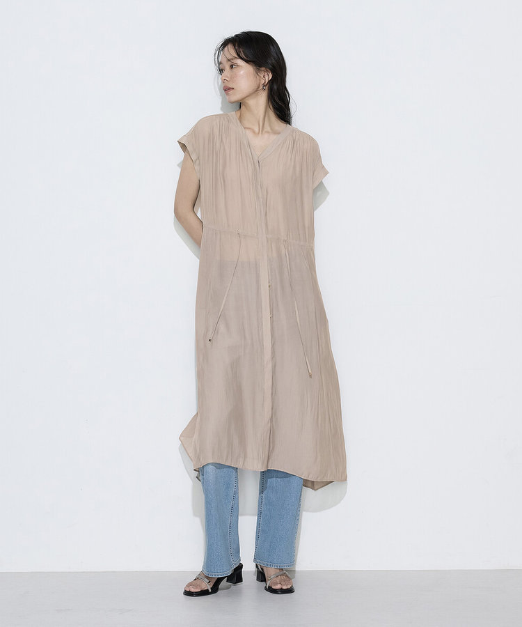 タンゴさん専用 TALLサイズ 〕 カッセンシフォン シャツドレス（76-13OO03-206）｜K.T