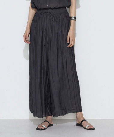 〔 TALLサイズ 〕 割繊×シフォン プリーツパンツ