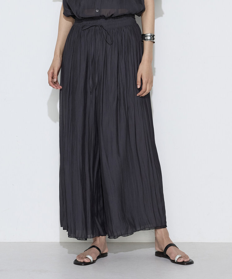〔 TALLサイズ 〕 割繊×シフォン プリーツパンツ