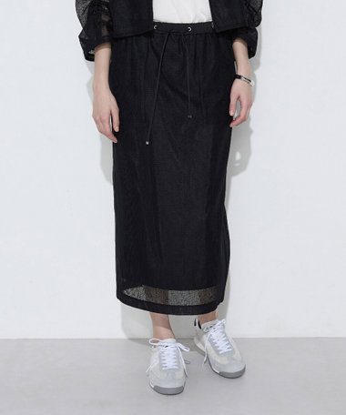 〔 TALLサイズ 〕 【セットアップ対応】リネンシアーラッセル タイトスカート