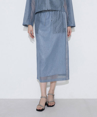 〔 TALLサイズ 〕 【セットアップ対応】リネンシアーラッセル タイトスカート