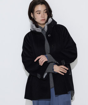 〔TALLサイズ〕アンゴラウール・Aラインショートコート