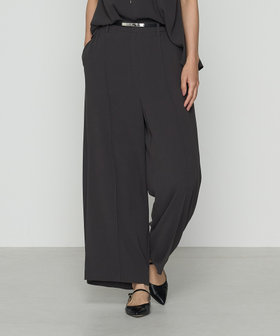 ゆかしゃん ゼオスキン 新品 2点セット セットアップ対応】トリアセバックサテンジョーゼット ワイドパンツ