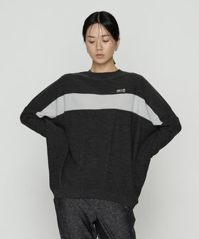 ライン入りバレル裾 ニットプルオーバー