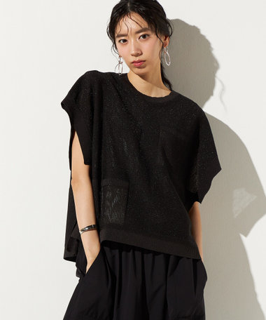 メッシュトロンプルイユ ニットプルオーバー