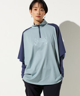 アームカバー付き 配色プルオーバー