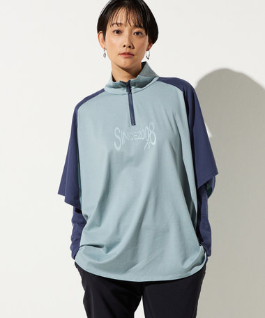 アームカバー付き 配色プルオーバー