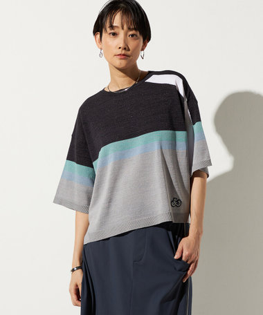 三色ライン入り ニットプルオーバー